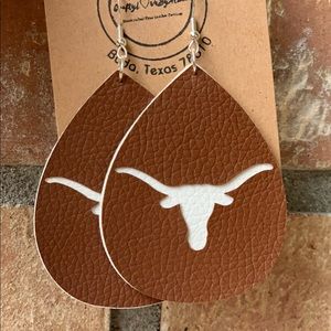 Longhorn Dangle Faux Leather Earrings | Beautiful Handmade-Handcrafted Earrings.